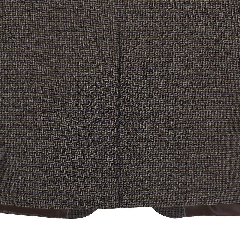 Michael Kors Mens Classic Fit Sport Coat 46L Brown Blue Houndstooth Stretch NWT